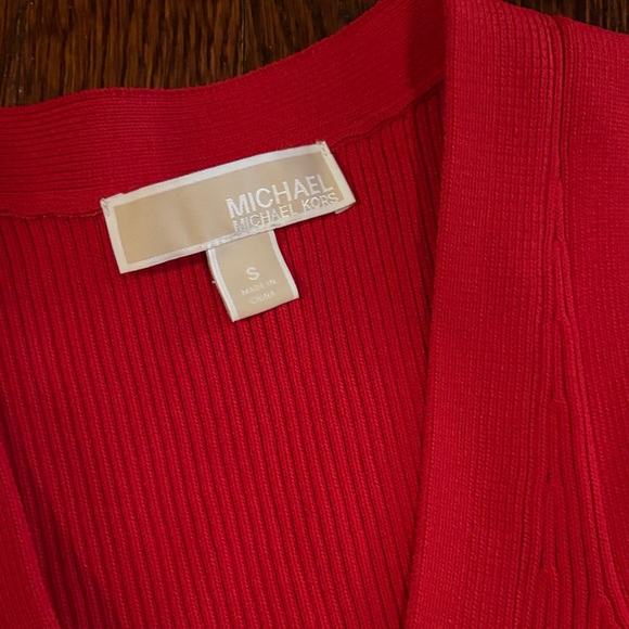 Michael Kors Red Ribbed Dress - Picture 2 of 3